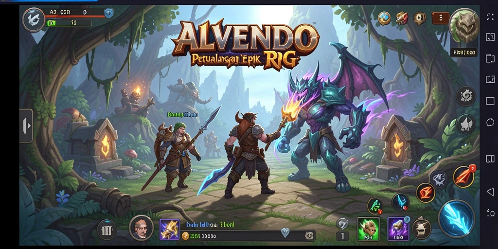 Tampilan screenshot utama ALVENDO yang menunjukkan aksi pertarungan yang seru.