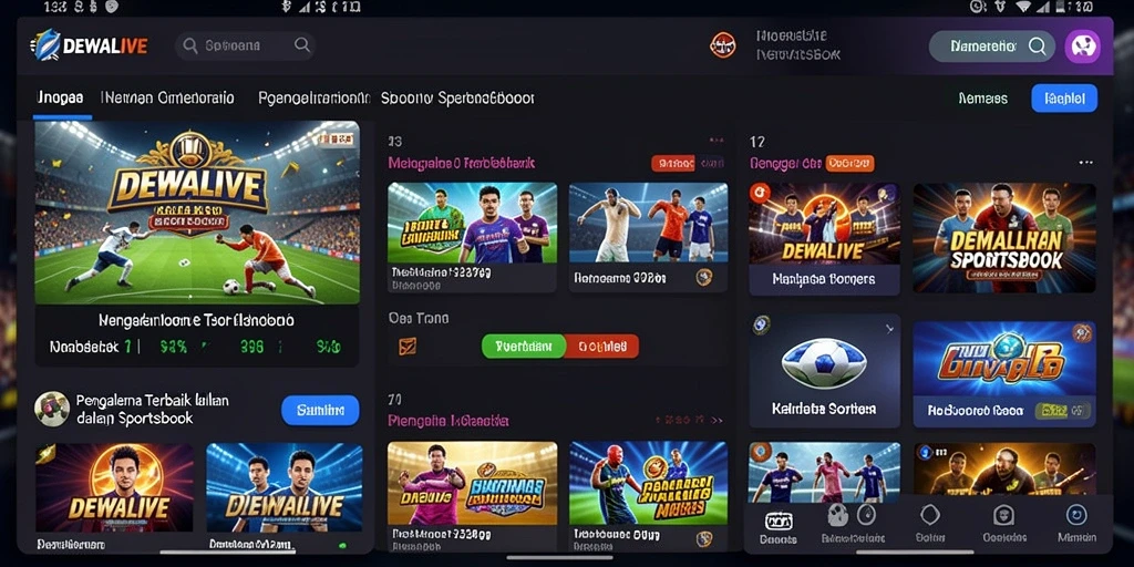 Tampilan gameplay Sportsbook DEWALIVE yang menarik dan interaktif.
