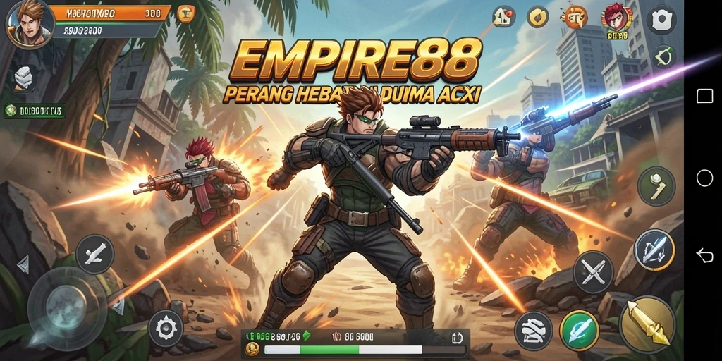 Screenshot utama EMPIRE88 menampilkan aksi mendebarkan dalam pertempuran.