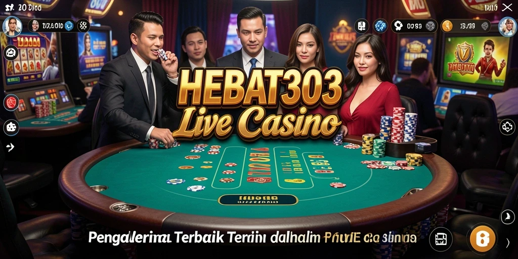 Tampilan gameplay HEBAT303 dengan dealer profesional di kasino langsung.