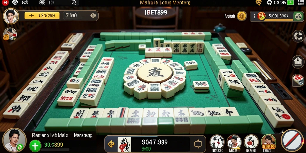 Tampilan gameplay seru dari IBET899 dengan suasana Mahjong yang menarik.