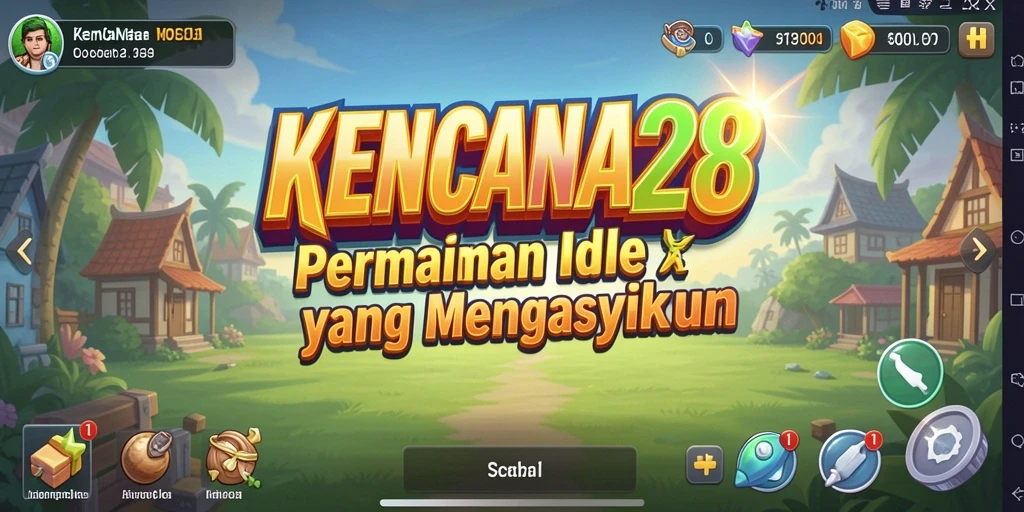 Screenshot gameplay KENCANA28 dengan karakter dan elemen Idle yang menarik.