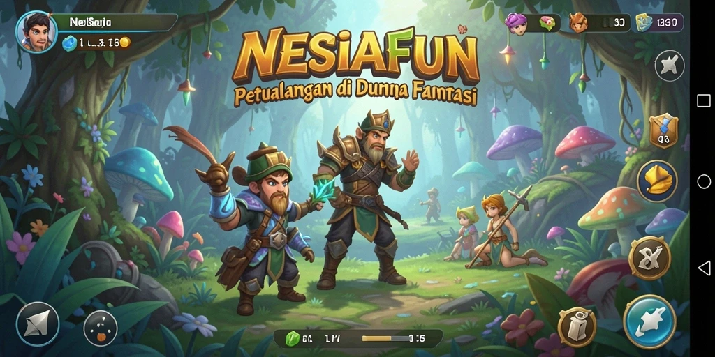 Screenshot utama NESIAFUN menunjukkan gameplay petualangan yang mendebarkan.