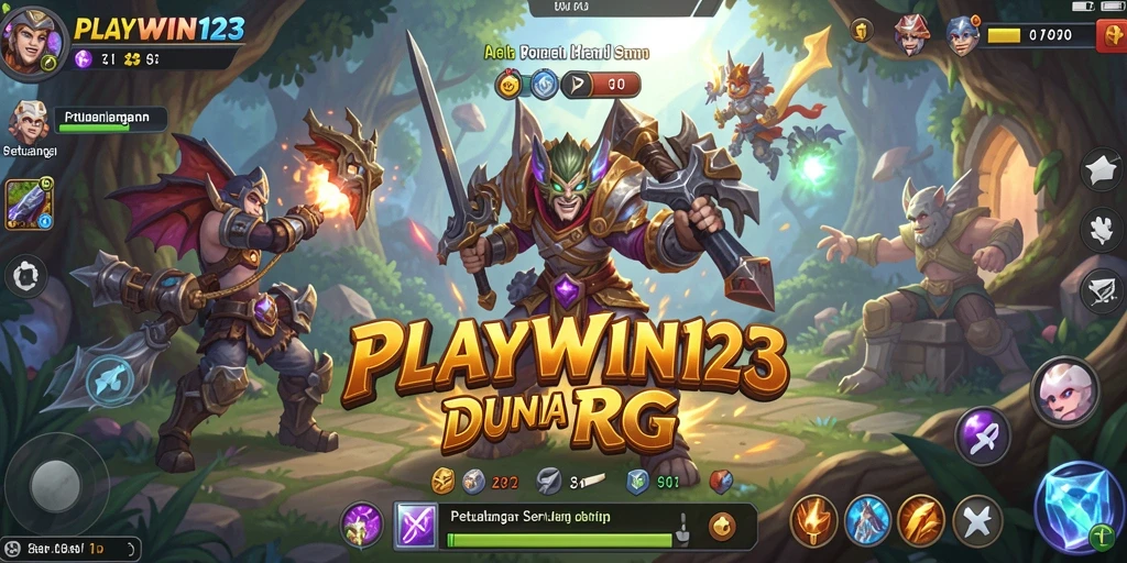 Screenshot utama <strong>PLAYWIN123</strong> menampilkan aksi seru dalam permainan RPG.