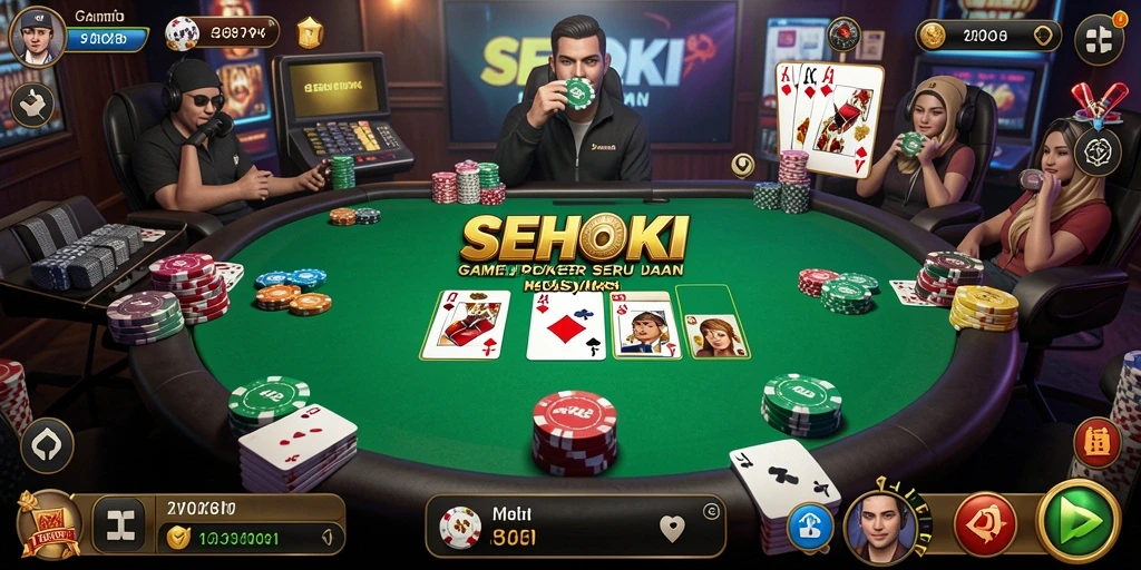 Tampilan gameplay SEHOKI yang menarik dengan pengalaman poker yang seru.