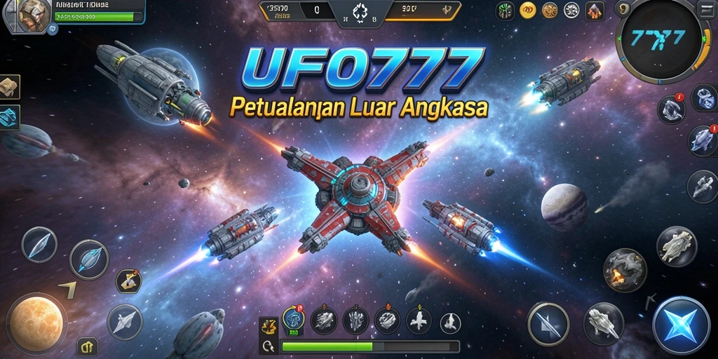 Screenshot menunjukkan pertarungan epik di luar angkasa dengan grafis menakjubkan.