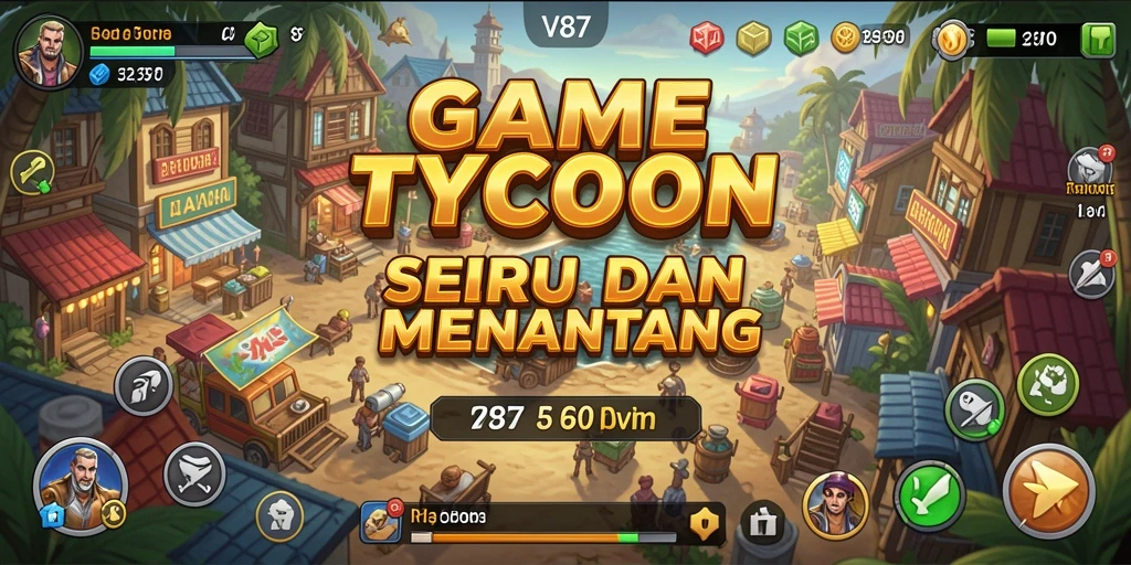 Screenshot utama V87 menampilkan aksi bermain Tycoon yang seru.
