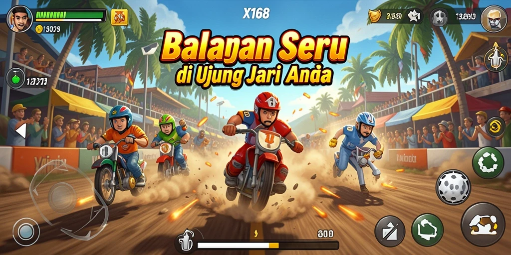Gameplay balapan X168 yang seru dan menegangkan.